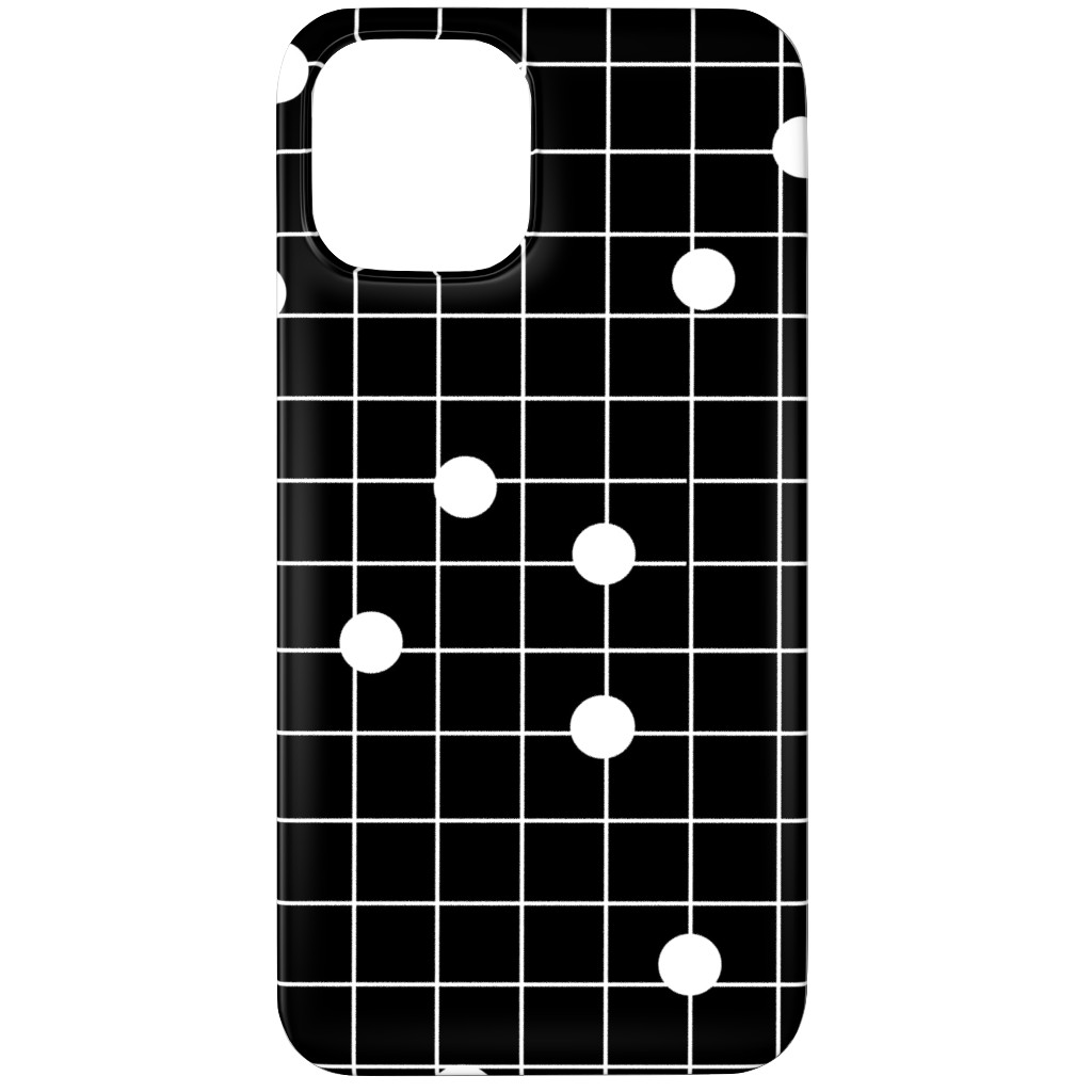 Dot Line - Black and White Phone Case, Silicone Liner Case, Matte, iPhone 12 Pro, Black