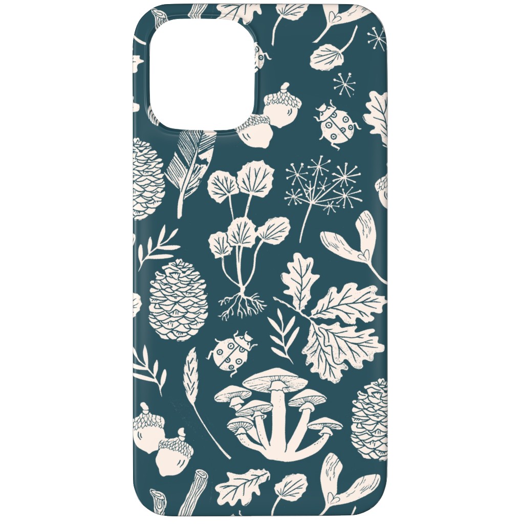 Nature Walk in Autumn - Blue and Cream Phone Case, Silicone Liner Case, Matte, iPhone 12 Pro, Blue