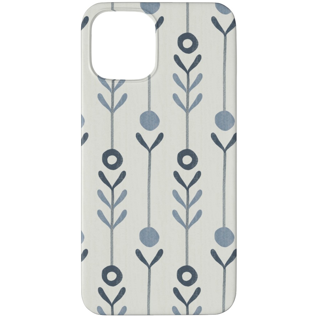 Farmhouse Flowers - Line Art Phone Case, Silicone Liner Case, Matte, iPhone 12 Pro, Blue