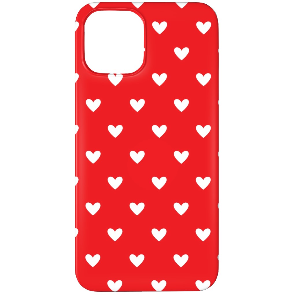 Love Hearts - Red Phone Case, Silicone Liner Case, Matte, iPhone 12 Pro, Red