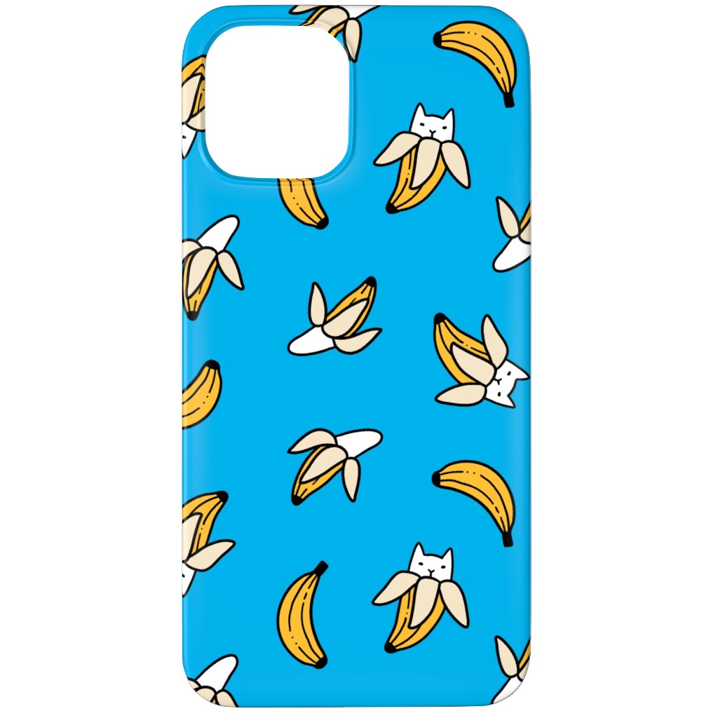 Funny Yummy Banana Cats - Blue Phone Case, Silicone Liner Case, Matte, iPhone 12 Pro, Blue, True Blue
