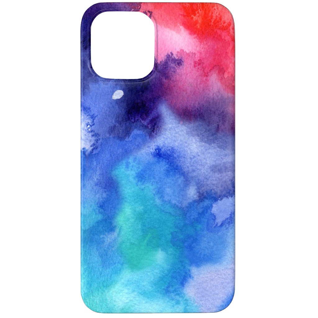 Rainbow Watercolor Wash - Multi Phone Case, Silicone Liner Case, Matte, iPhone 12 Pro, Multicolor