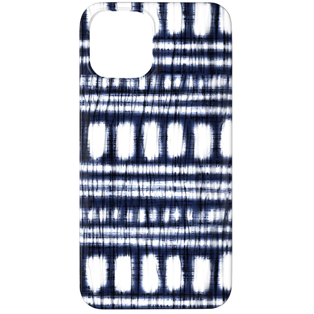 Shibori - Organic and Loose Lines and Dots Phone Case, Silicone Liner Case, Matte, iPhone 12 Pro, Blue