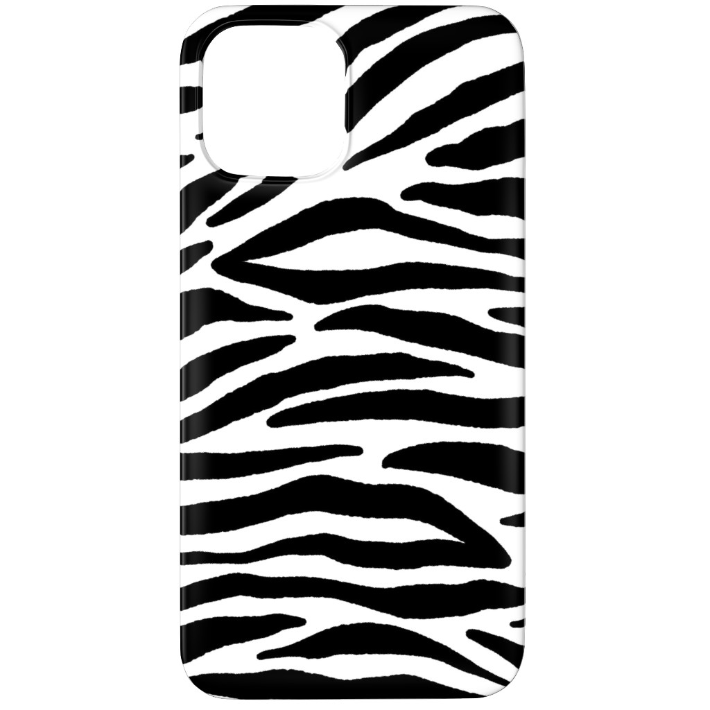 Zebra Print - Black and White Phone Case, Silicone Liner Case, Matte, iPhone 12 Pro, Black, Black