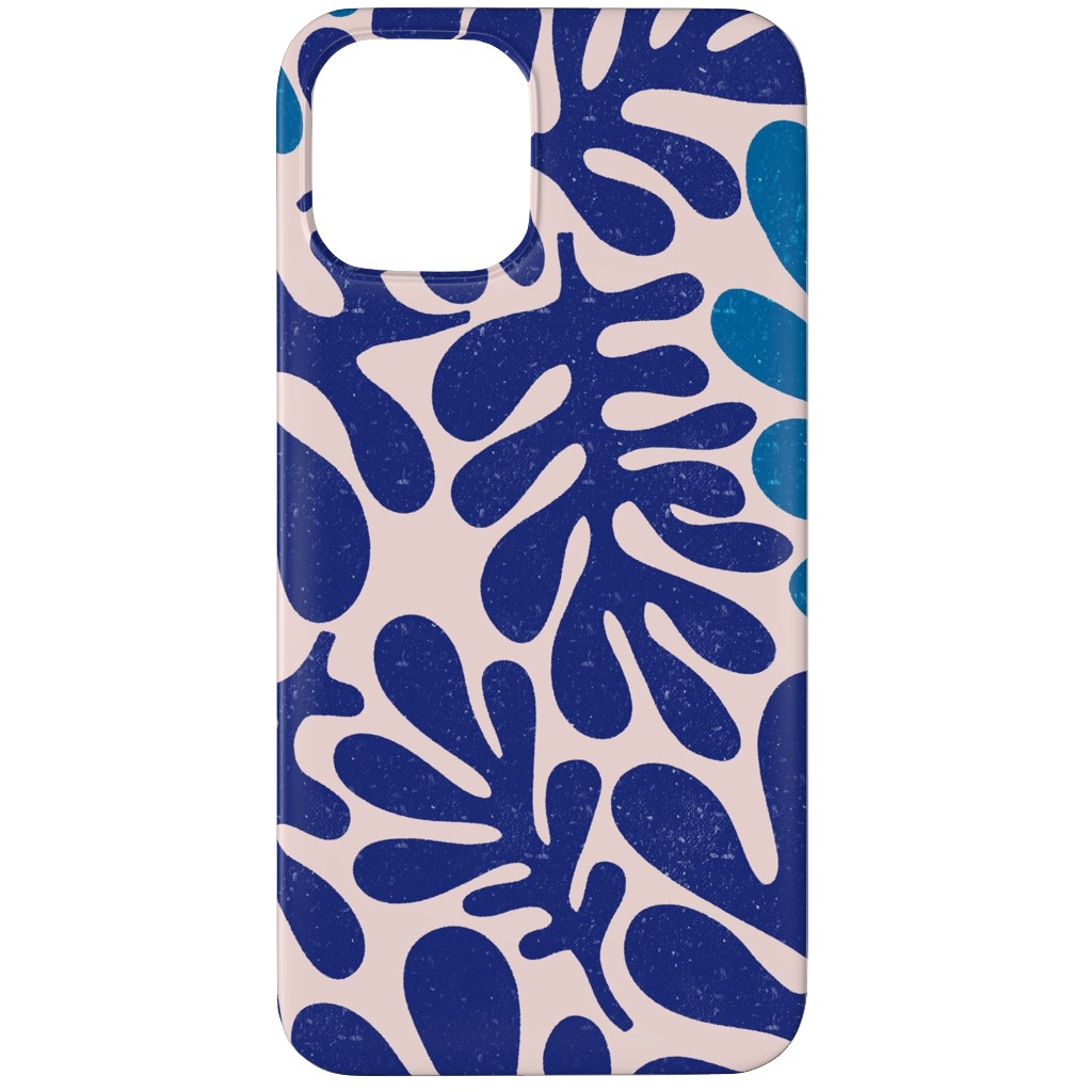 Organic Leaves - Blue Phone Case, Silicone Liner Case, Matte, iPhone 12 Pro, Blue