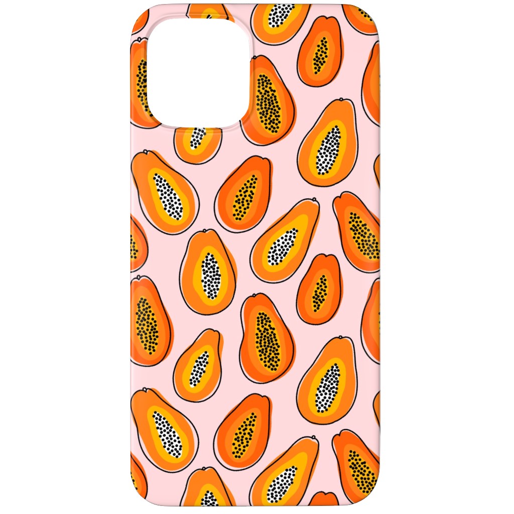 Abstract Papayas - Pink Phone Case, Slim Case, Matte, iPhone 12 Pro, Pink, Bright Pink