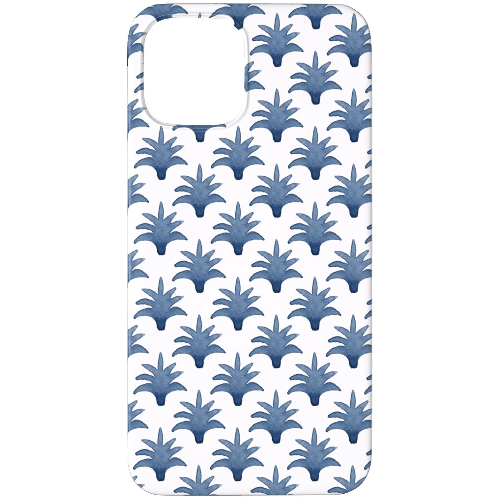 Pinecone - Indigo on Cream Phone Case, Slim Case, Matte, iPhone 12 Pro, Blue, True Blue