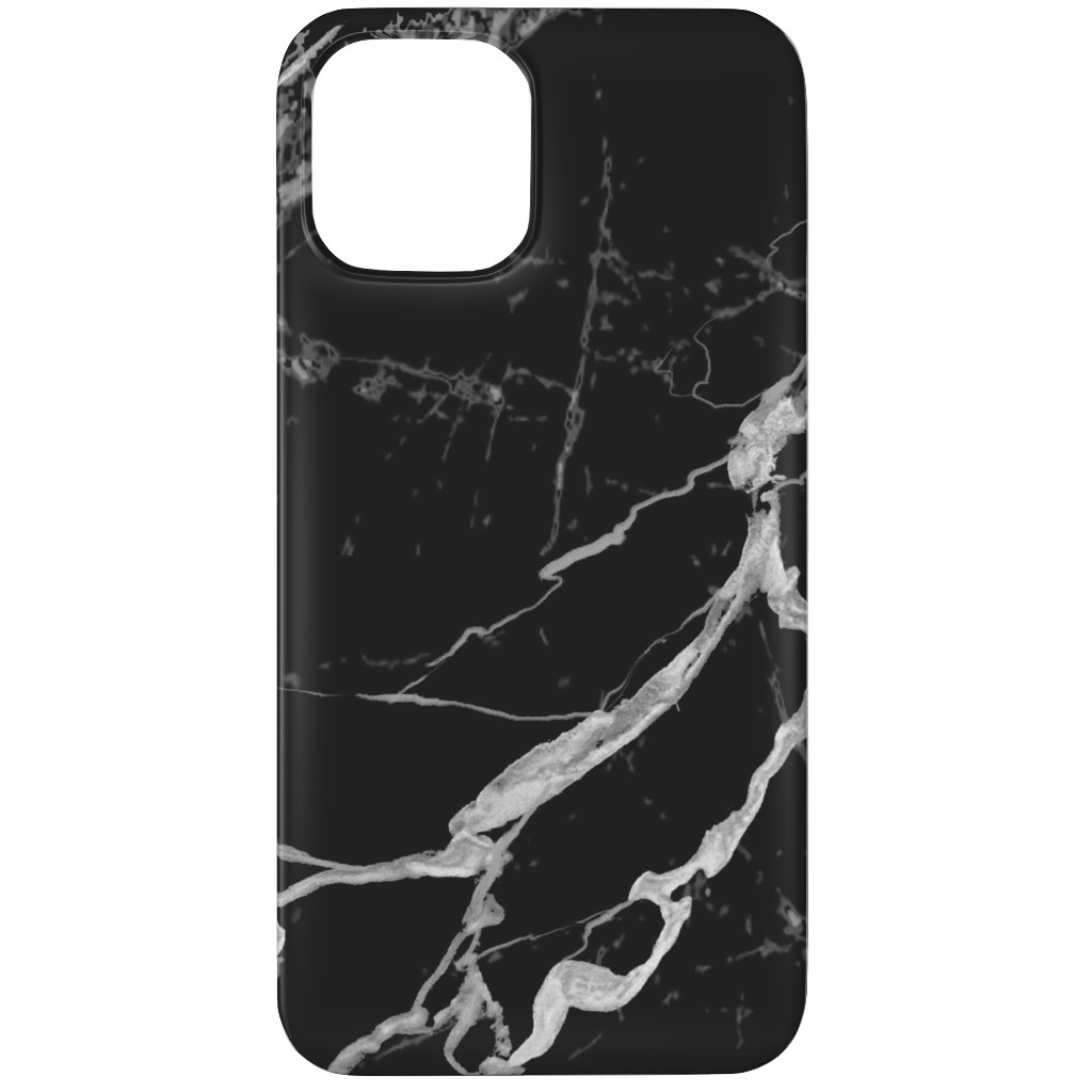 Faux Marble - Black Phone Case, Slim Case, Matte, iPhone 12 Pro, Black