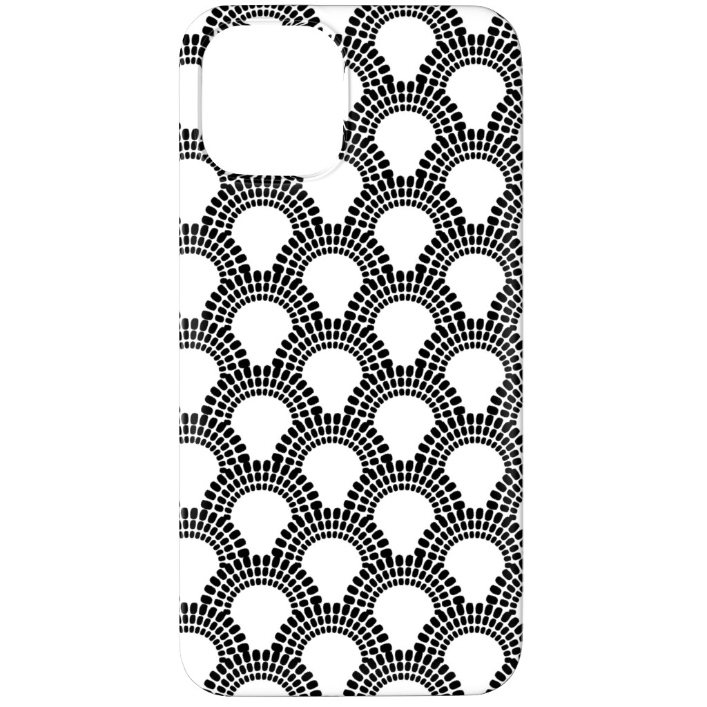 Scallops - Black and White Phone Case, Slim Case, Matte, iPhone 12 Pro, Black, Black