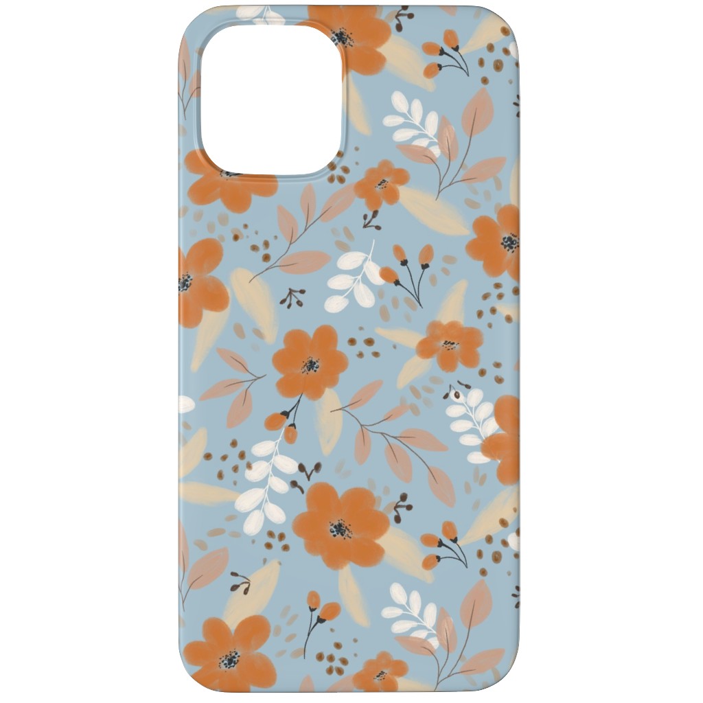 Florals in Fall Phone Case, Slim Case, Matte, iPhone 12 Pro, Blue