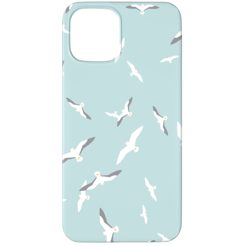 Flying Seagulls - Blue Phone Case, Slim Case, Matte, iPhone 12 Pro, Blue, True Blue