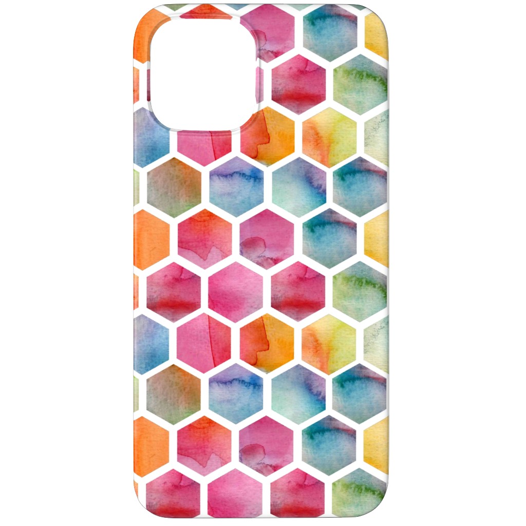 Watercolour Hexagons - Multi Phone Case, Slim Case, Matte, iPhone 12 Pro, Multicolor