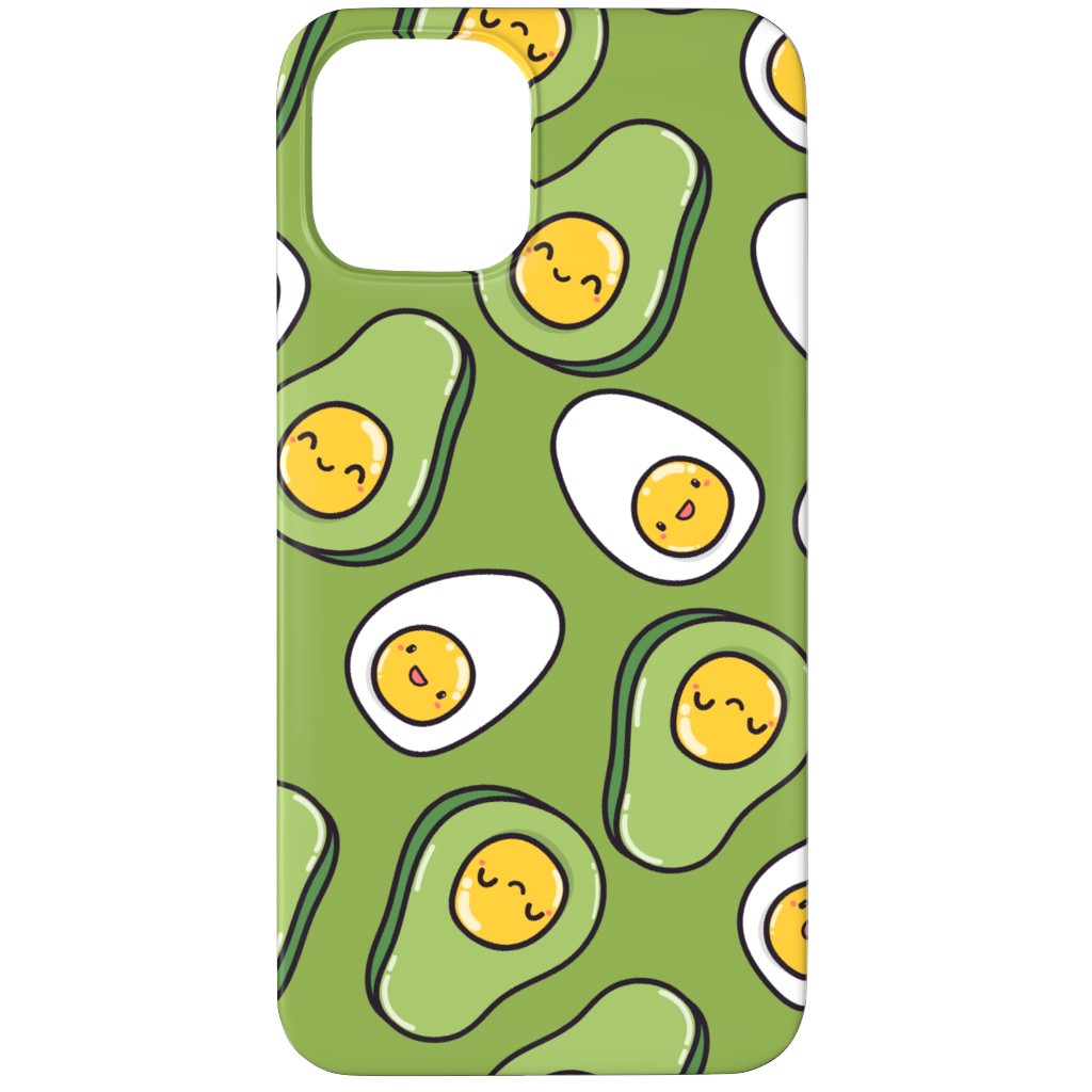 Cute Egg and Avocado - Green Phone Case, Slim Case, Matte, iPhone 12 Pro, Green
