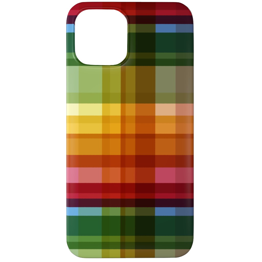 Gingham Rainbow Check Phone Case, Slim Case, Matte, iPhone 12 Pro, Multicolor