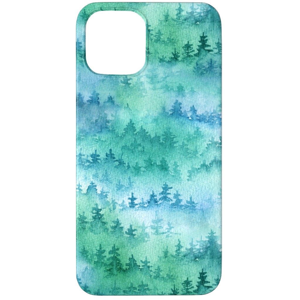 Watercolor Forest - Green and Blue Phone Case, Slim Case, Matte, iPhone 12 Pro, Green