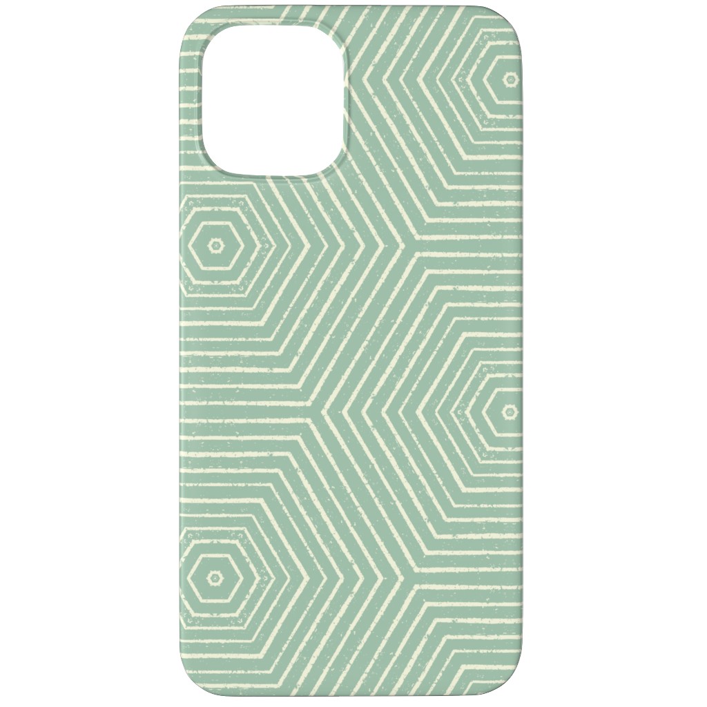 Concentric Hexagons Phone Case, Slim Case, Matte, iPhone 12 Pro, Green, Aloe