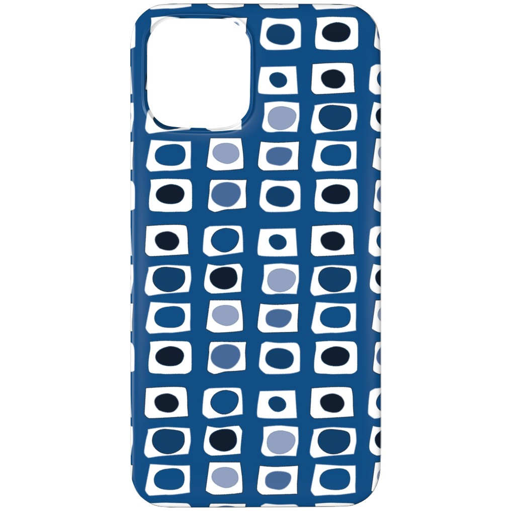 Little White Rectangles - Classic Blue Phone Case, Slim Case, Matte, iPhone 12 Pro, Blue