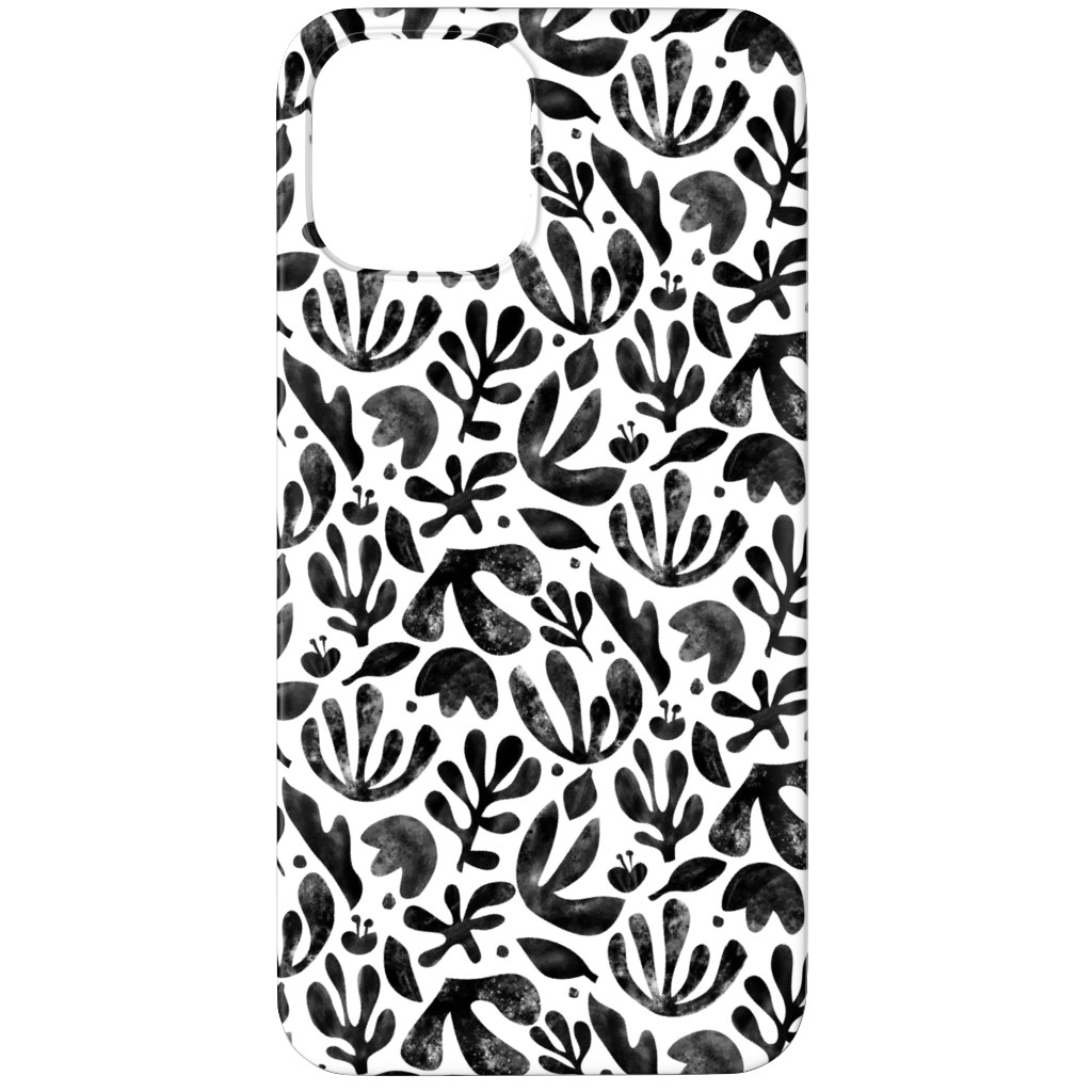 Flower Cutouts - Neutral Phone Case, Slim Case, Matte, iPhone 12 Pro, Black