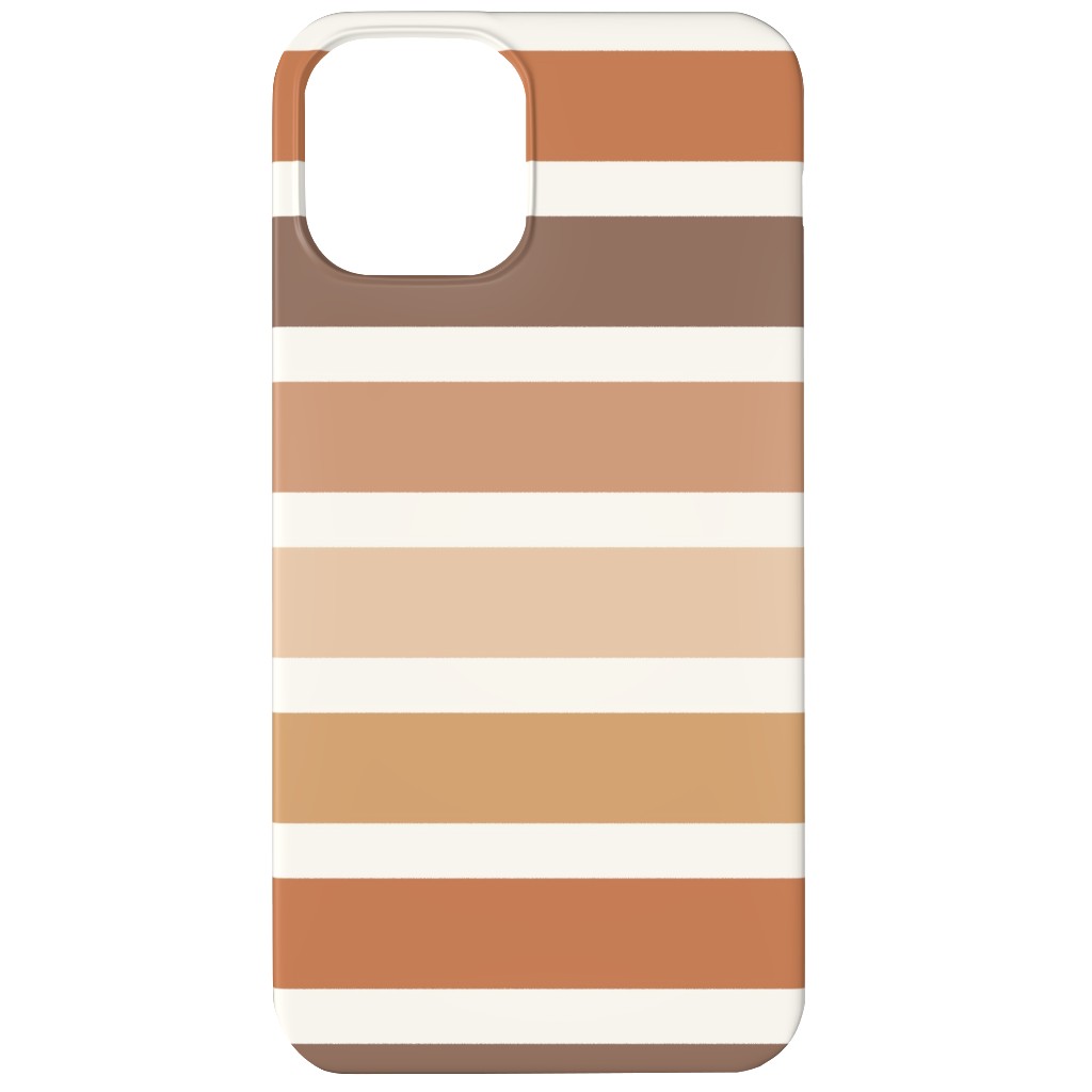 Retro Summer Stripe - Warm Tones Phone Case, Silicone Liner Case, Matte, iPhone 12, Pink