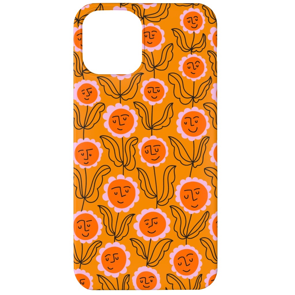 Happy Marigold Vine - Orange Phone Case, Silicone Liner Case, Matte, iPhone 12, Orange