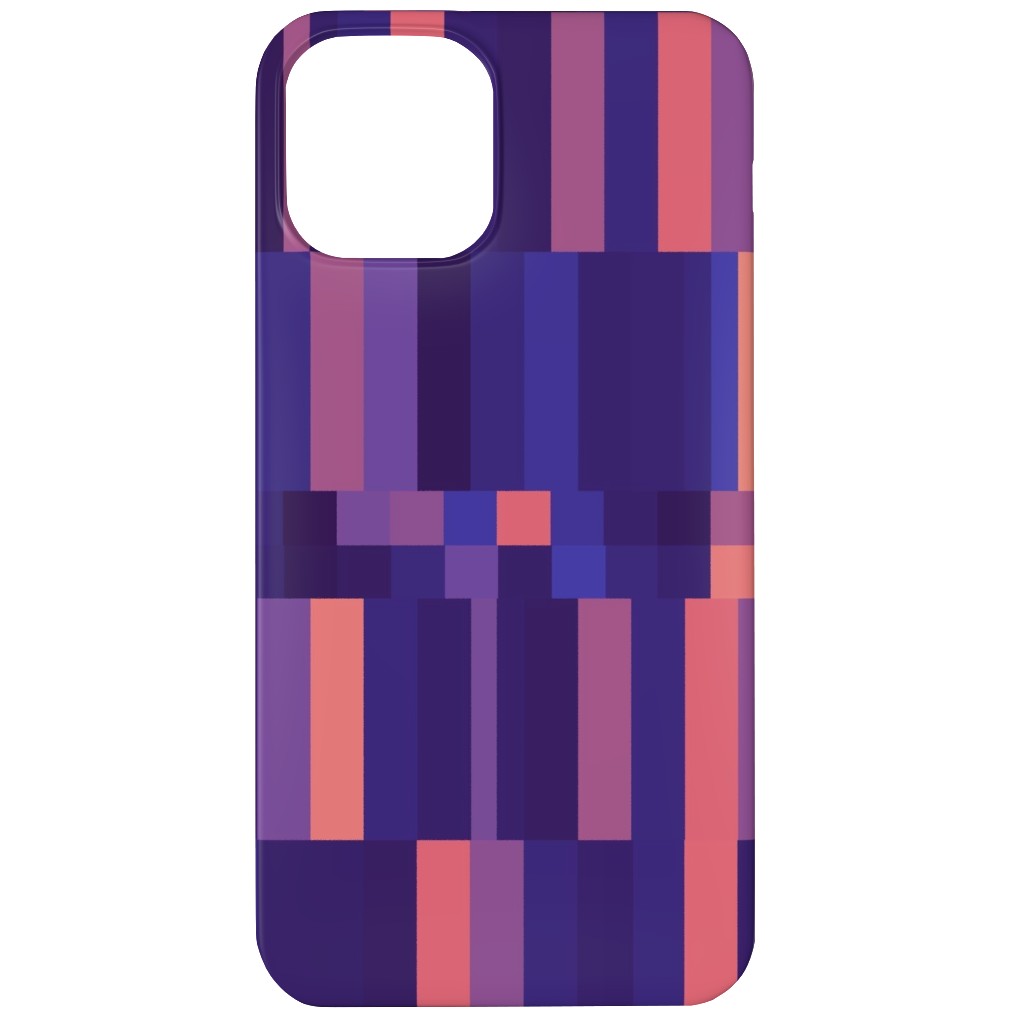 Stipe and Square - Dark Phone Case, Silicone Liner Case, Matte, iPhone 12, Purple