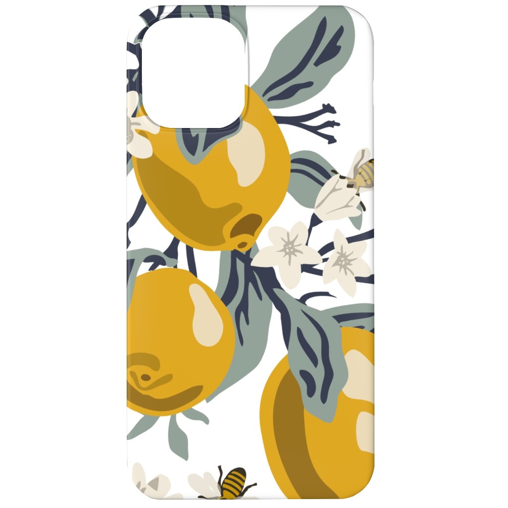Bees & Lemons Phone Case, Silicone Liner Case, Matte, iPhone 12, Yellow