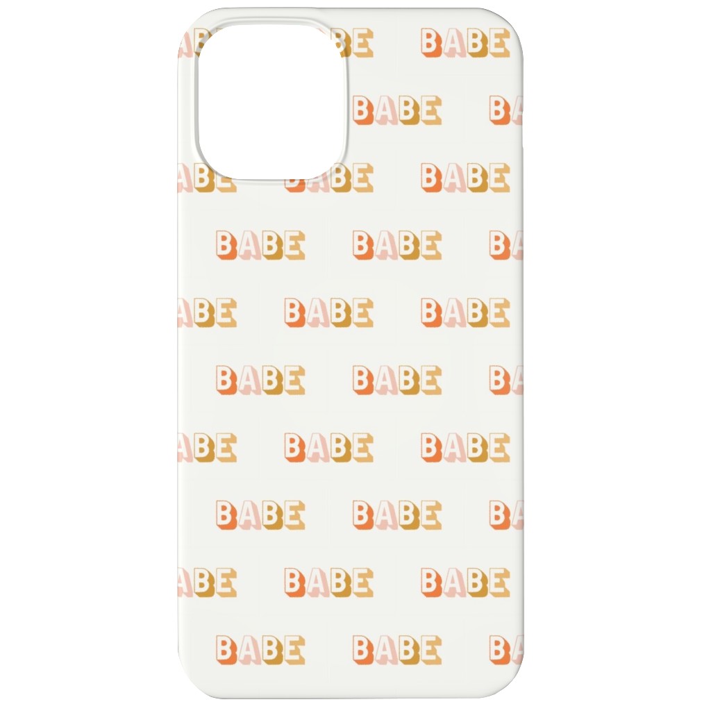 Babe - Typography - Neutral Phone Case, Silicone Liner Case, Matte, iPhone 12, Yellow