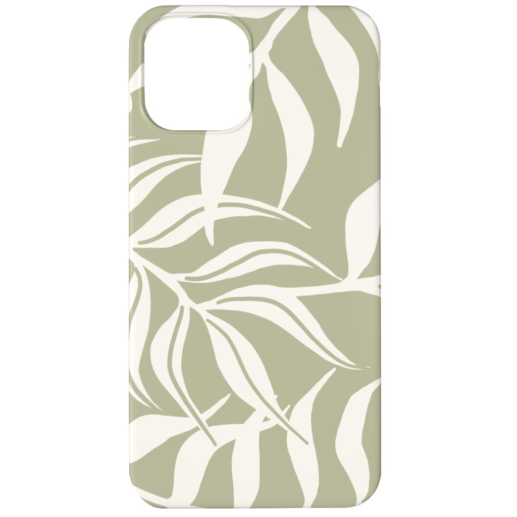 Moving Palms Phone Case, Silicone Liner Case, Matte, iPhone 12, Green, Sage