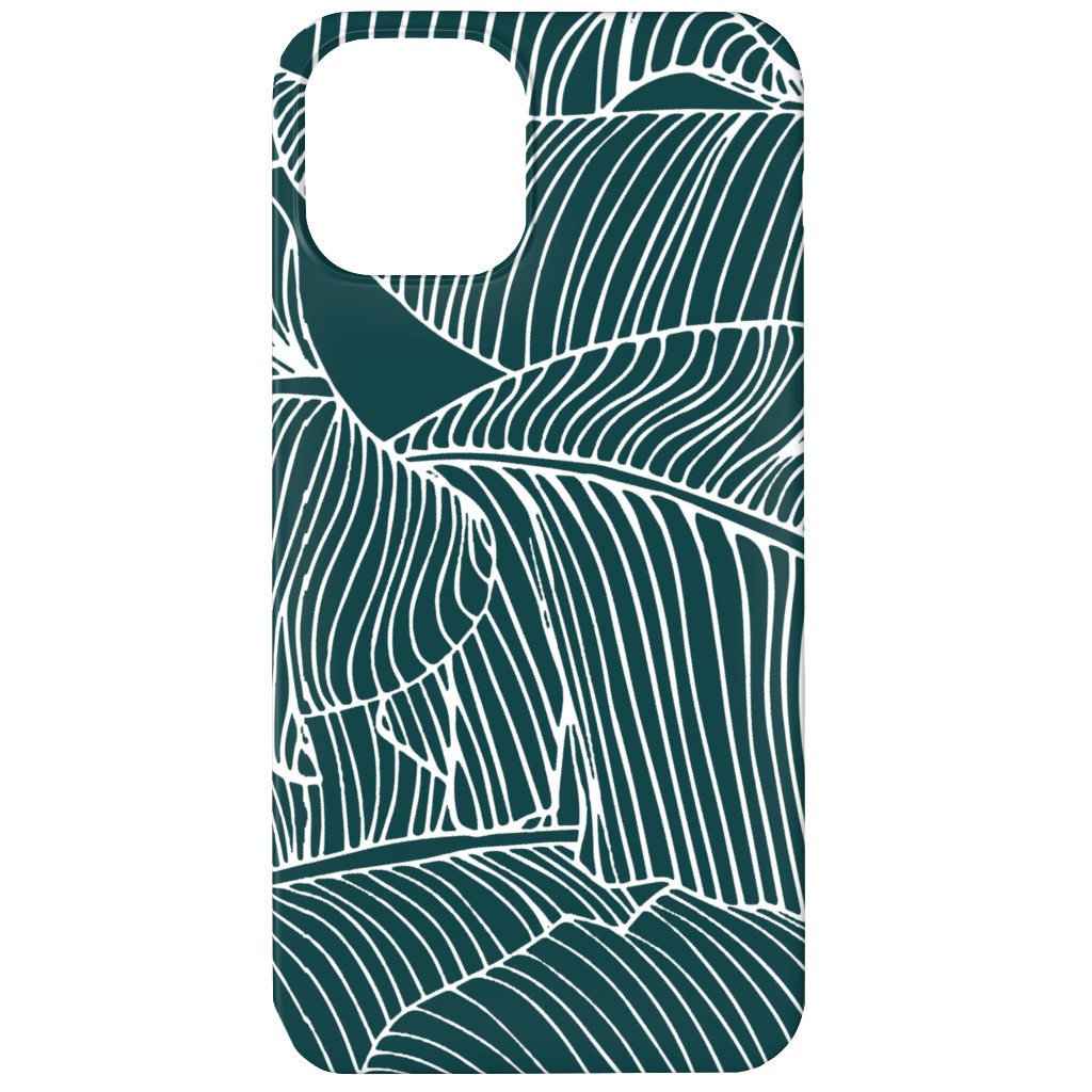 Banana Leaf - Teal Phone Case, Silicone Liner Case, Matte, iPhone 12, Green, Classic Green