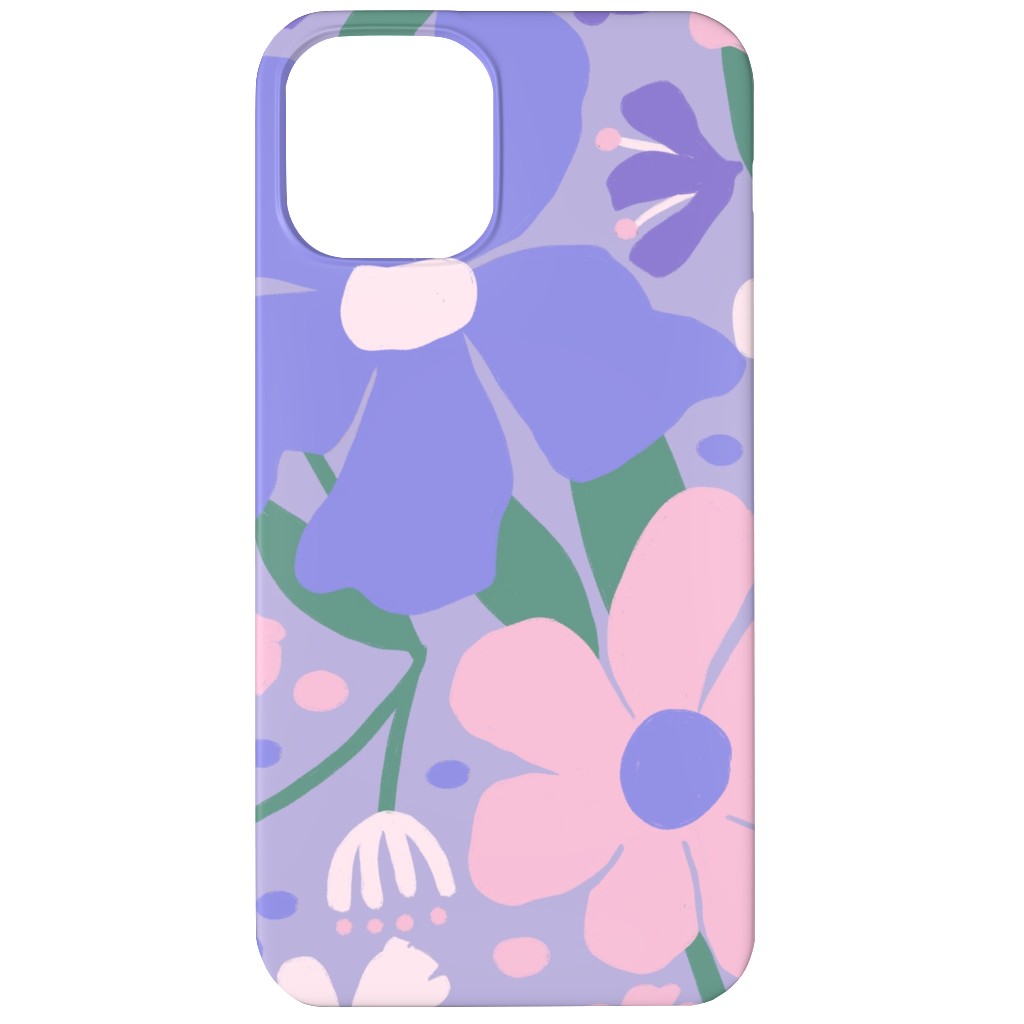 Blooming Garden on Lilac Phone Case, Silicone Liner Case, Matte, iPhone 12, Purple, Purple