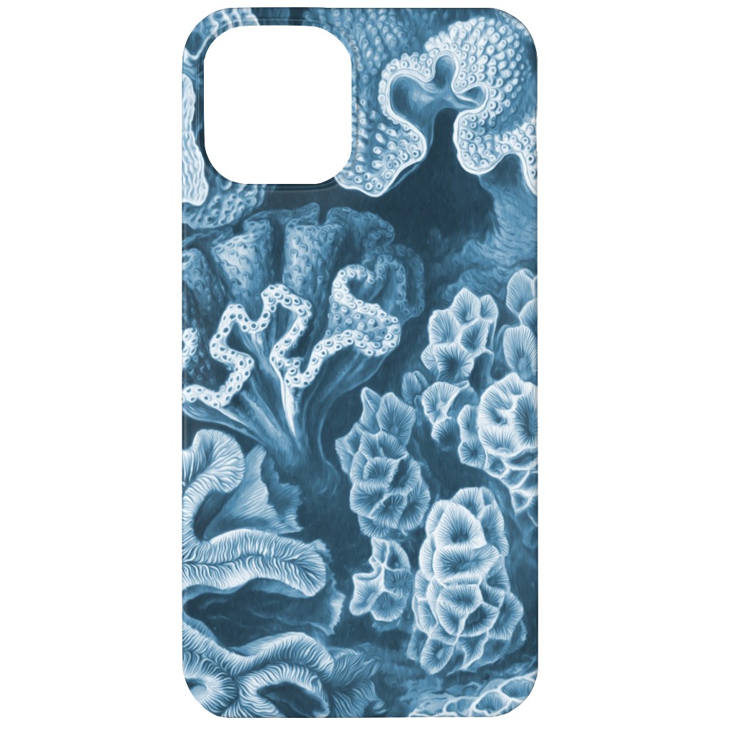 Coral All Over in Sea Blue Phone Case, Silicone Liner Case, Matte, iPhone 12, Blue