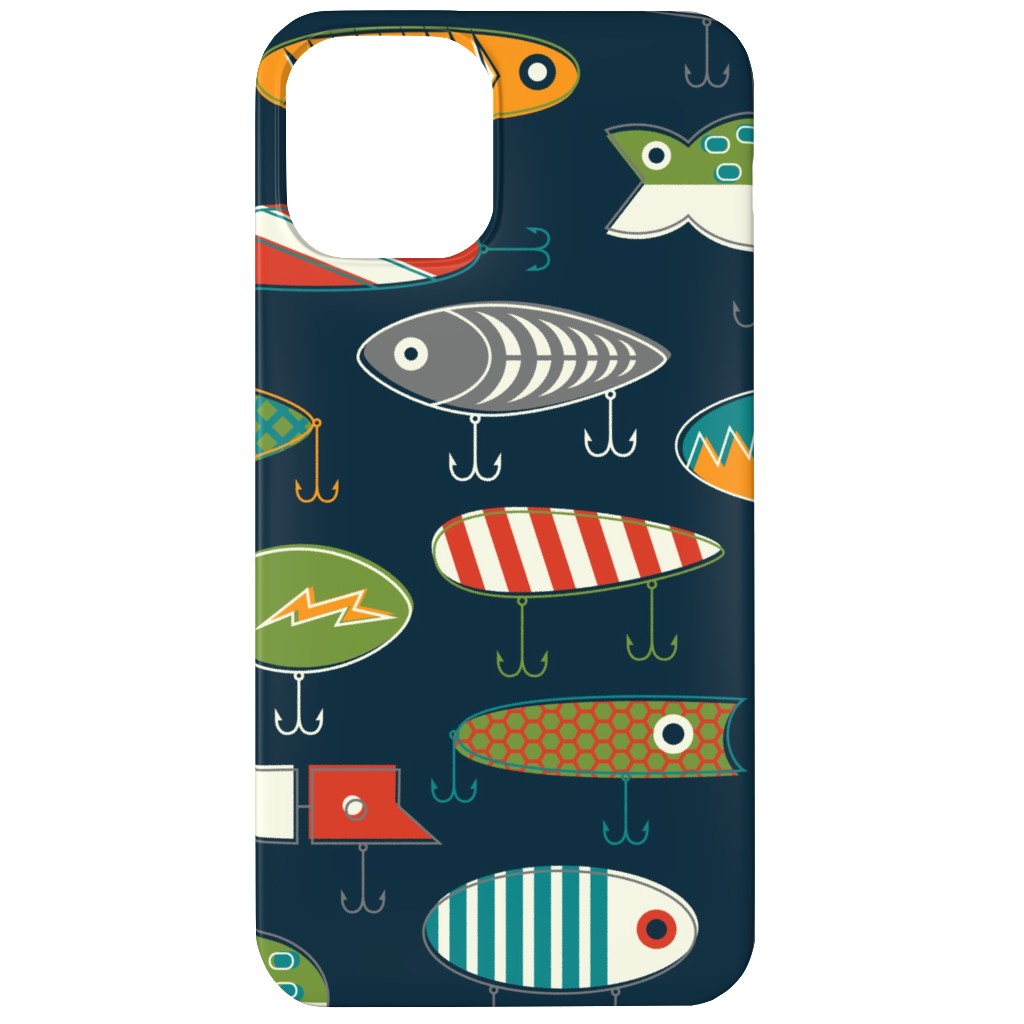Hooked Up - Navy Phone Case, Silicone Liner Case, Matte, iPhone 12, Multicolor