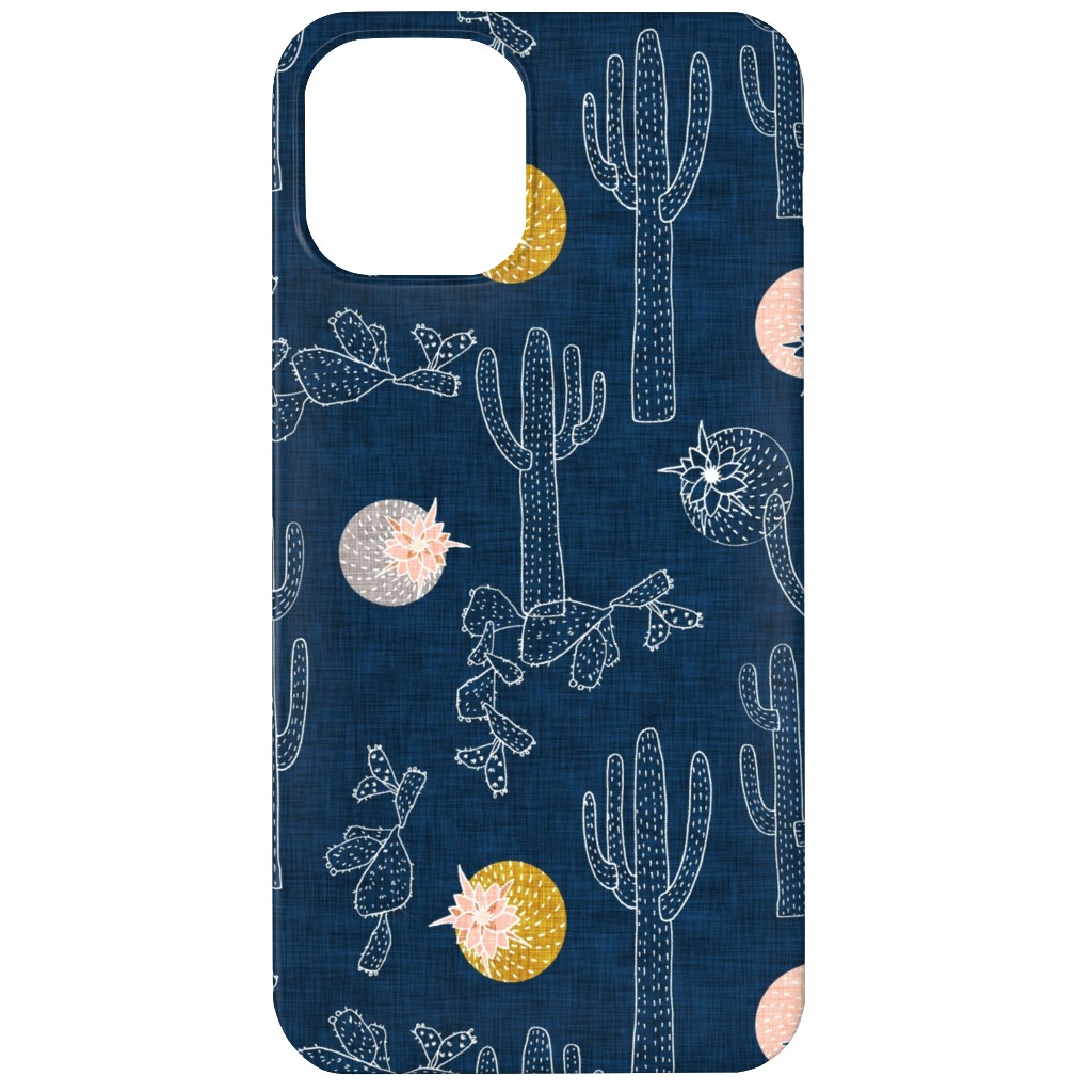 Cactus - Indigo Phone Case, Silicone Liner Case, Matte, iPhone 12, Blue