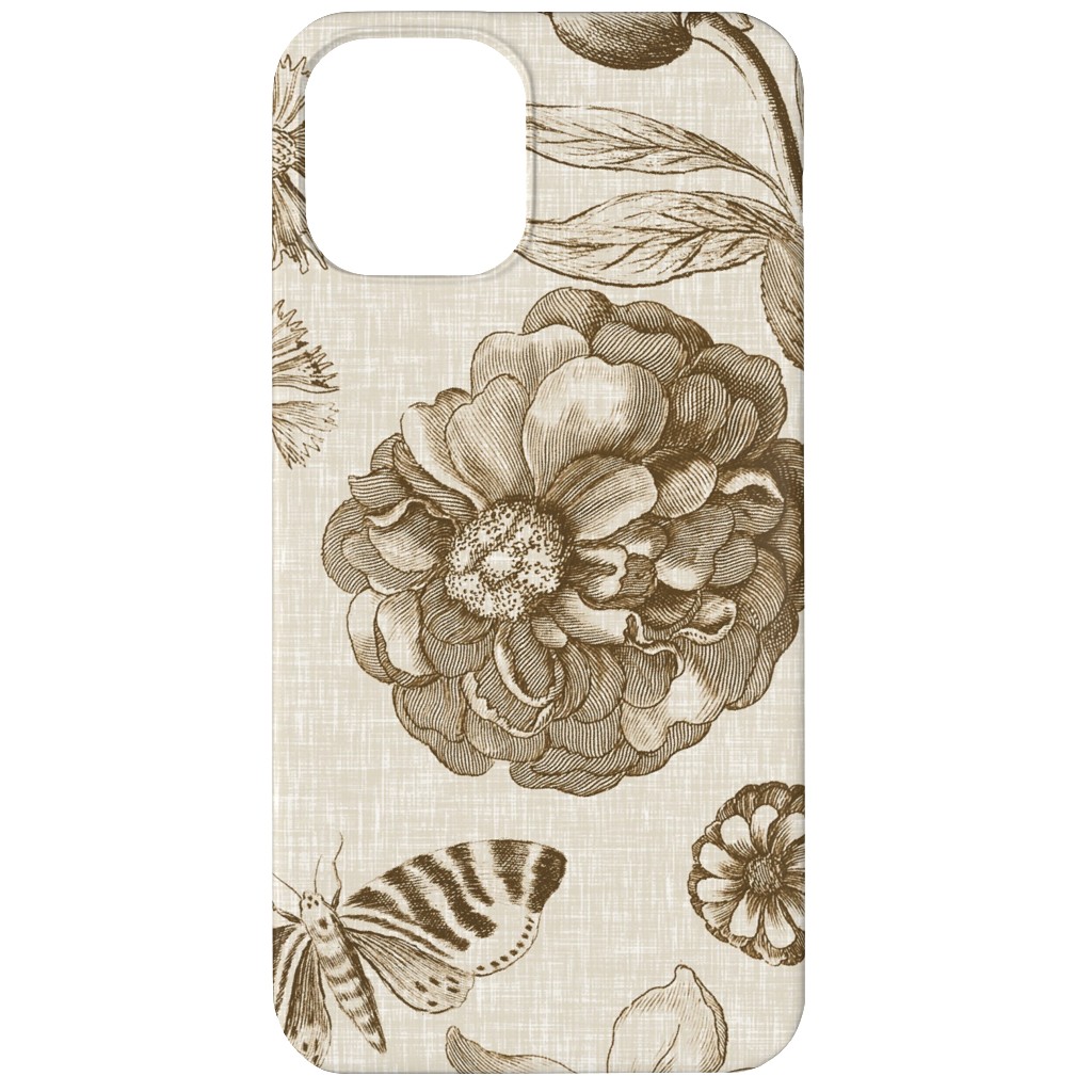 Windsor Botanical in Oyster Phone Case, Silicone Liner Case, Matte, iPhone 12, Brown