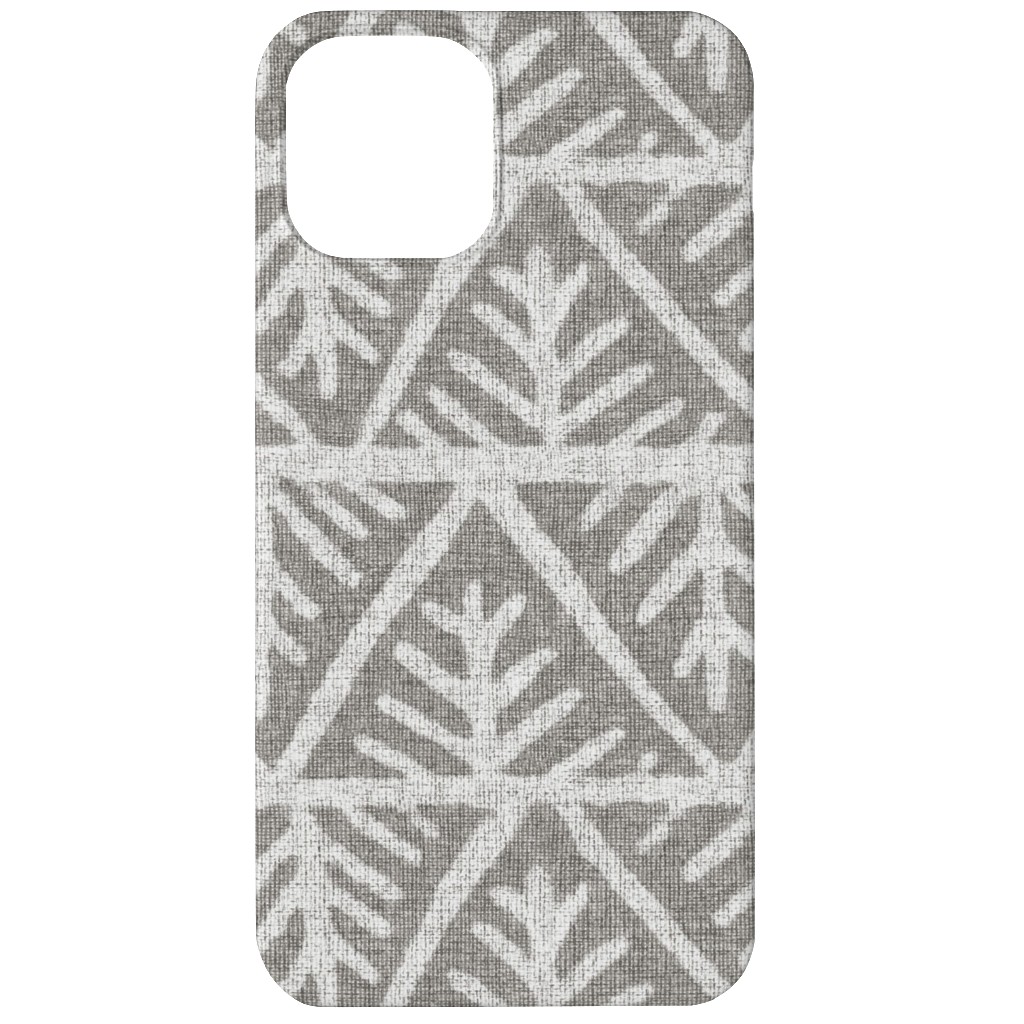 Textured Mudcloth Phone Case, Silicone Liner Case, Matte, iPhone 12, Gray