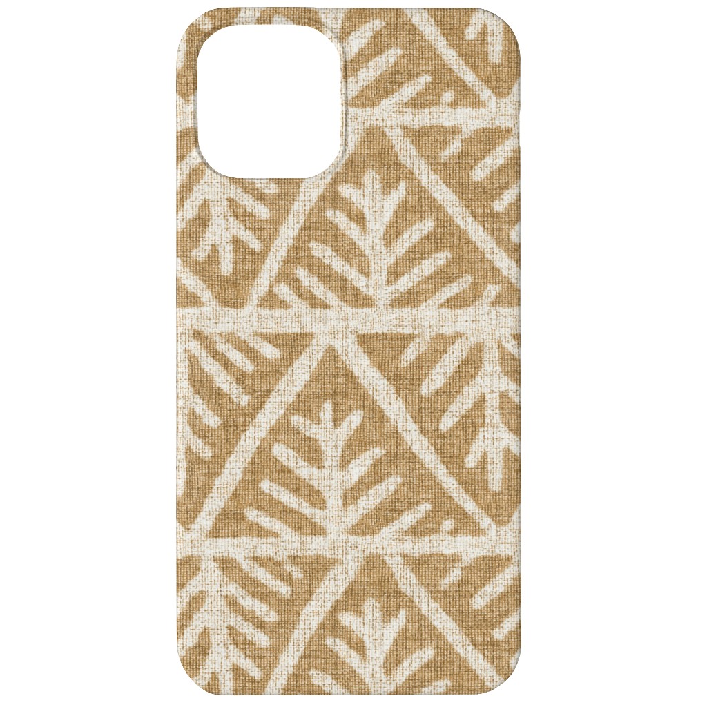 Textured Mudcloth Phone Case, Silicone Liner Case, Matte, iPhone 12, Brown