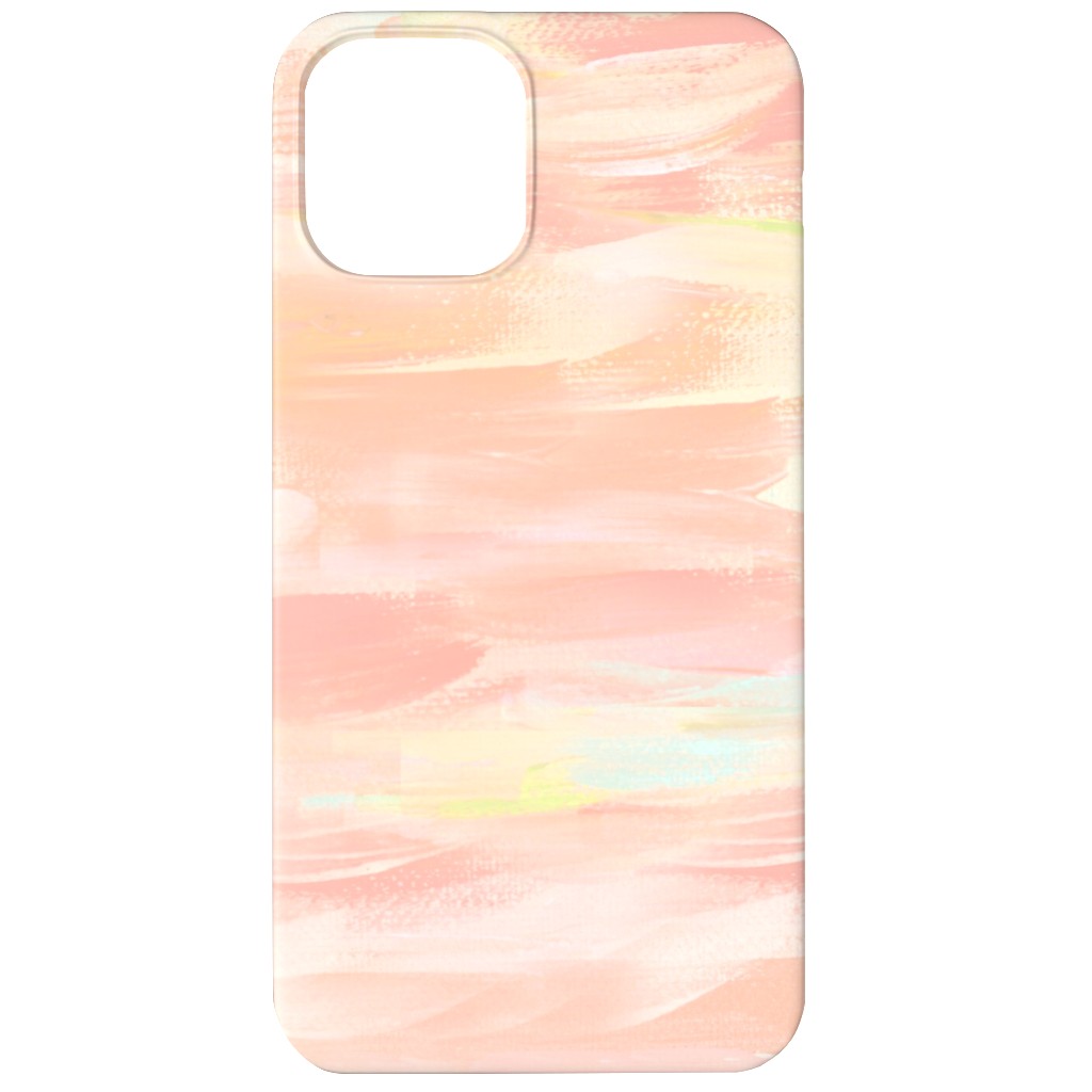 Paint Dabs - Peach Phone Case, Silicone Liner Case, Matte, iPhone 12, Pink