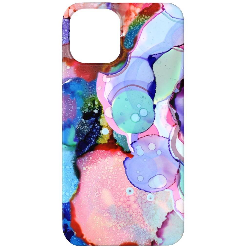 Abstract Rainbow Ink - Multi Phone Case, Silicone Liner Case, Matte, iPhone 12, Multicolor