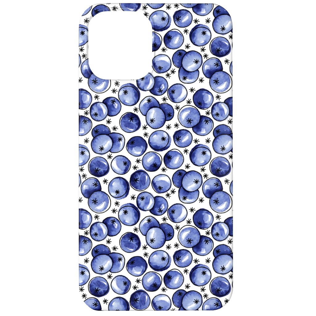 Watercolor Blueberries Phone Case, Silicone Liner Case, Matte, iPhone 12, Blue