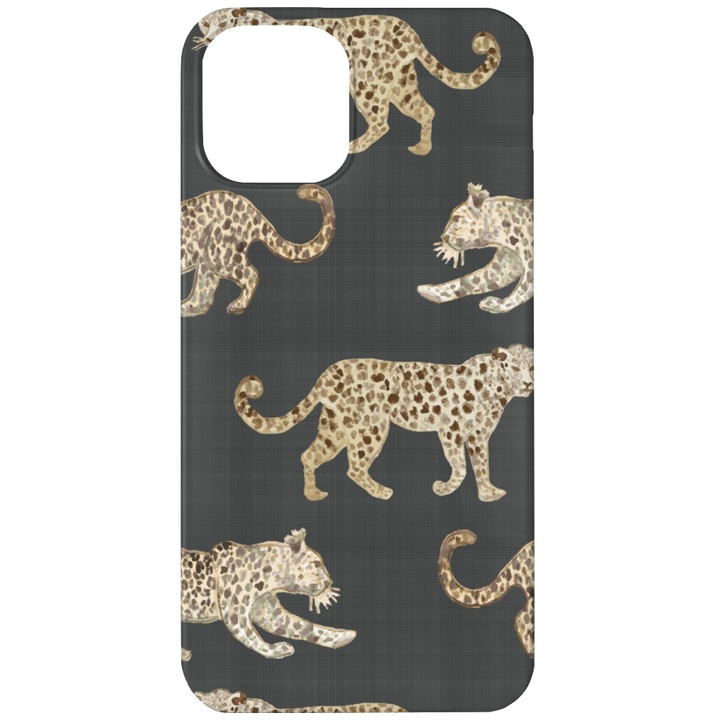 Leopard Parade Phone Case, Silicone Liner Case, Matte, iPhone 12, Gray