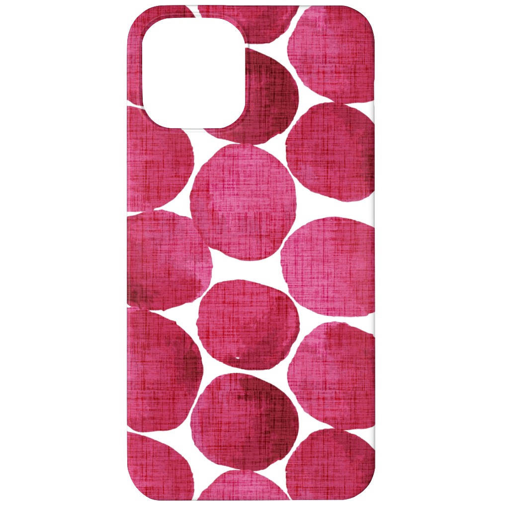 Watercolor Textured Dots - Red Phone Case, Silicone Liner Case, Matte, iPhone 12, Red