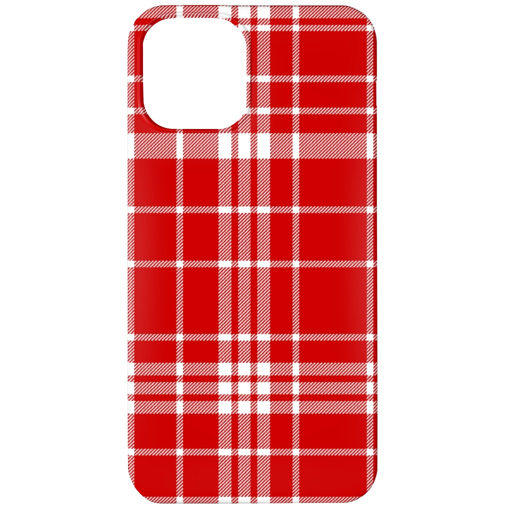 Tartan Check Phone Case, Silicone Liner Case, Matte, iPhone 12, Red