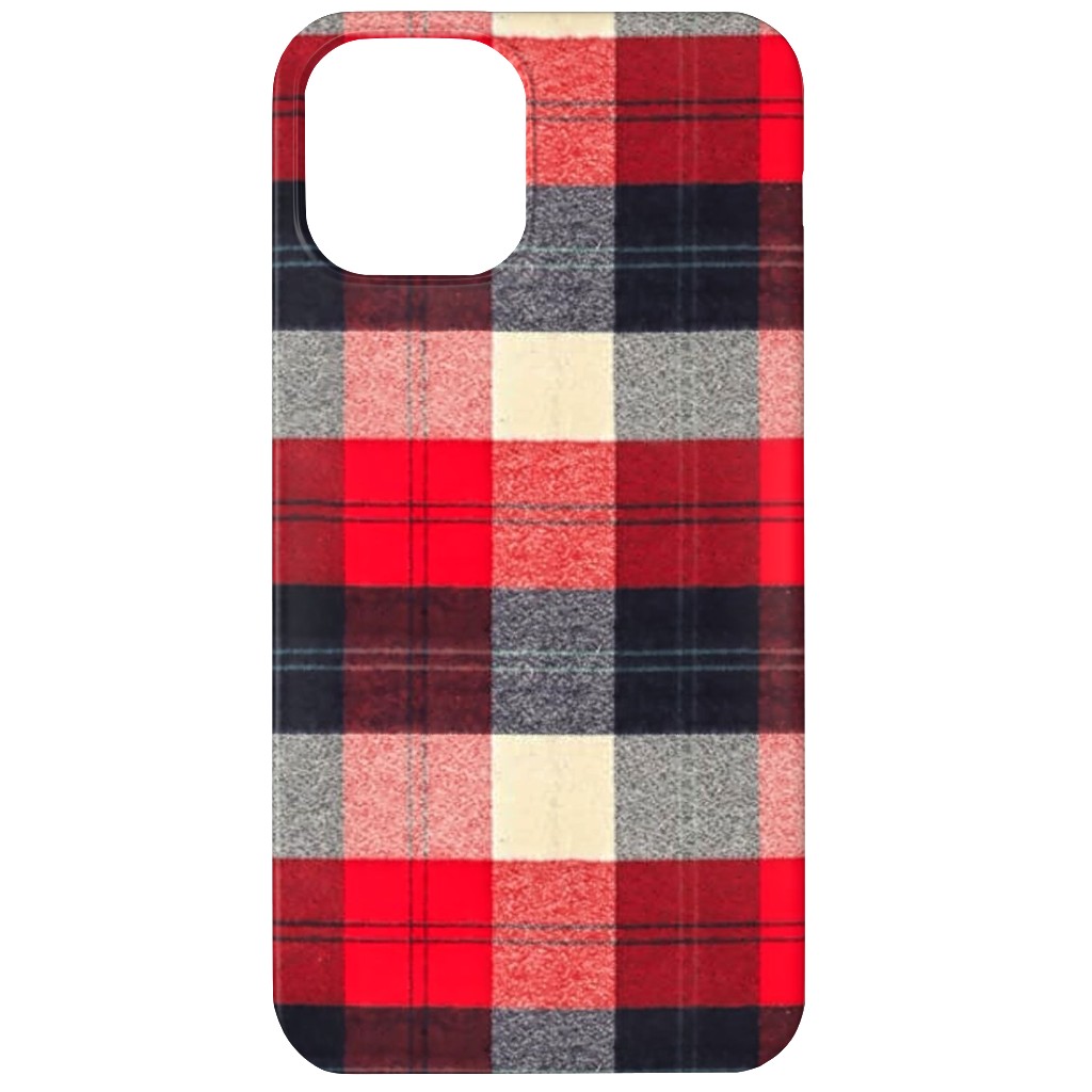 Lumberjack Flannel Buffalo Plaid - Red Phone Case, Silicone Liner Case, Matte, iPhone 12, Red, Red