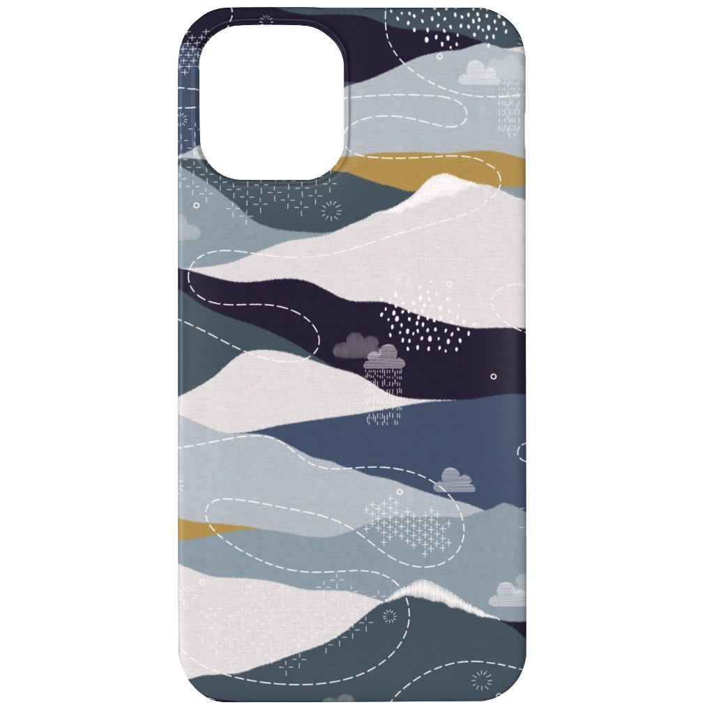 Ever Blue Mountains - Multi Phone Case, Silicone Liner Case, Matte, iPhone 12, Blue, True Blue