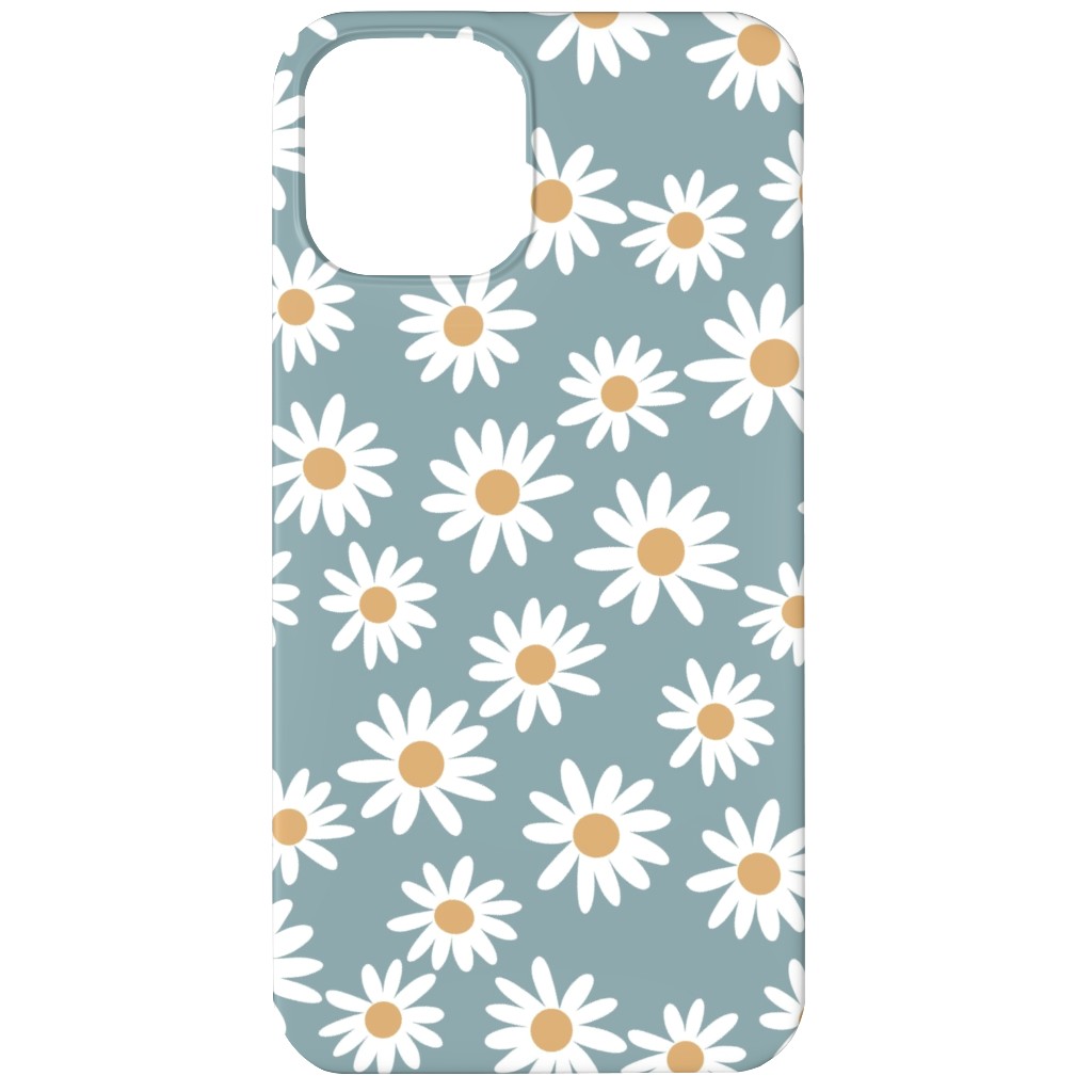 Daisies Phone Case, Silicone Liner Case, Matte, iPhone 12, Blue