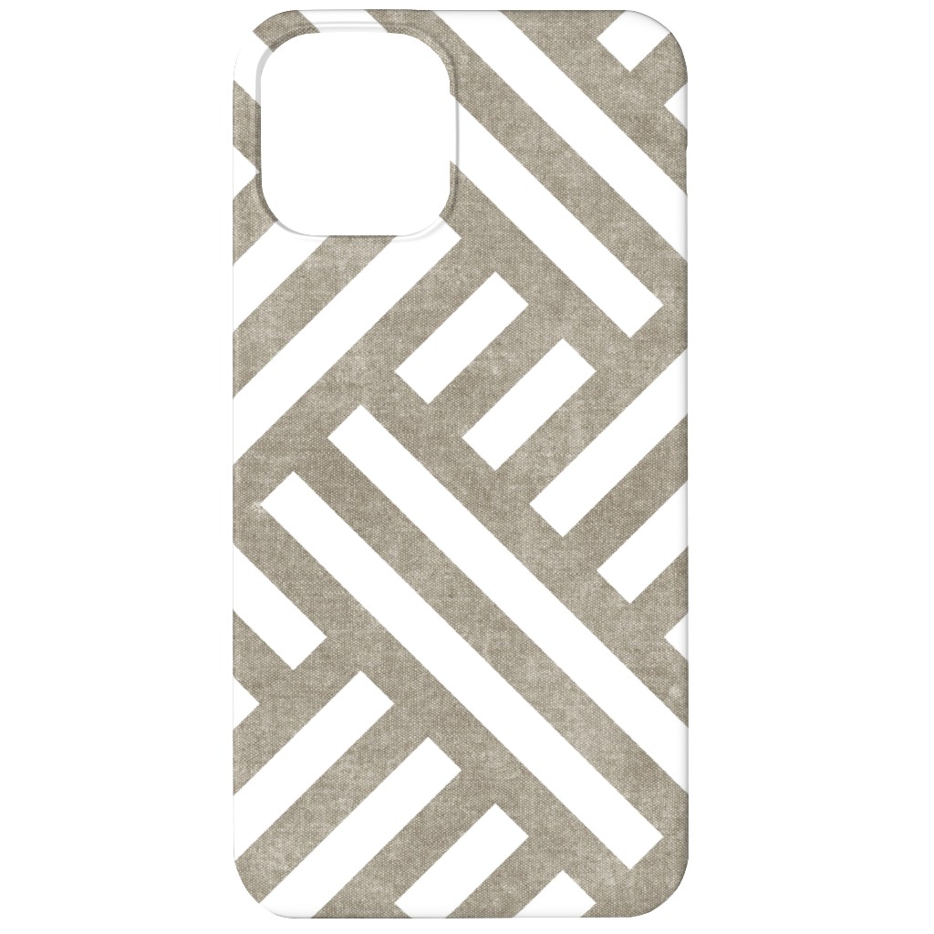 Farmhouse Weave Phone Case, Silicone Liner Case, Matte, iPhone 12, Gray, Cafe