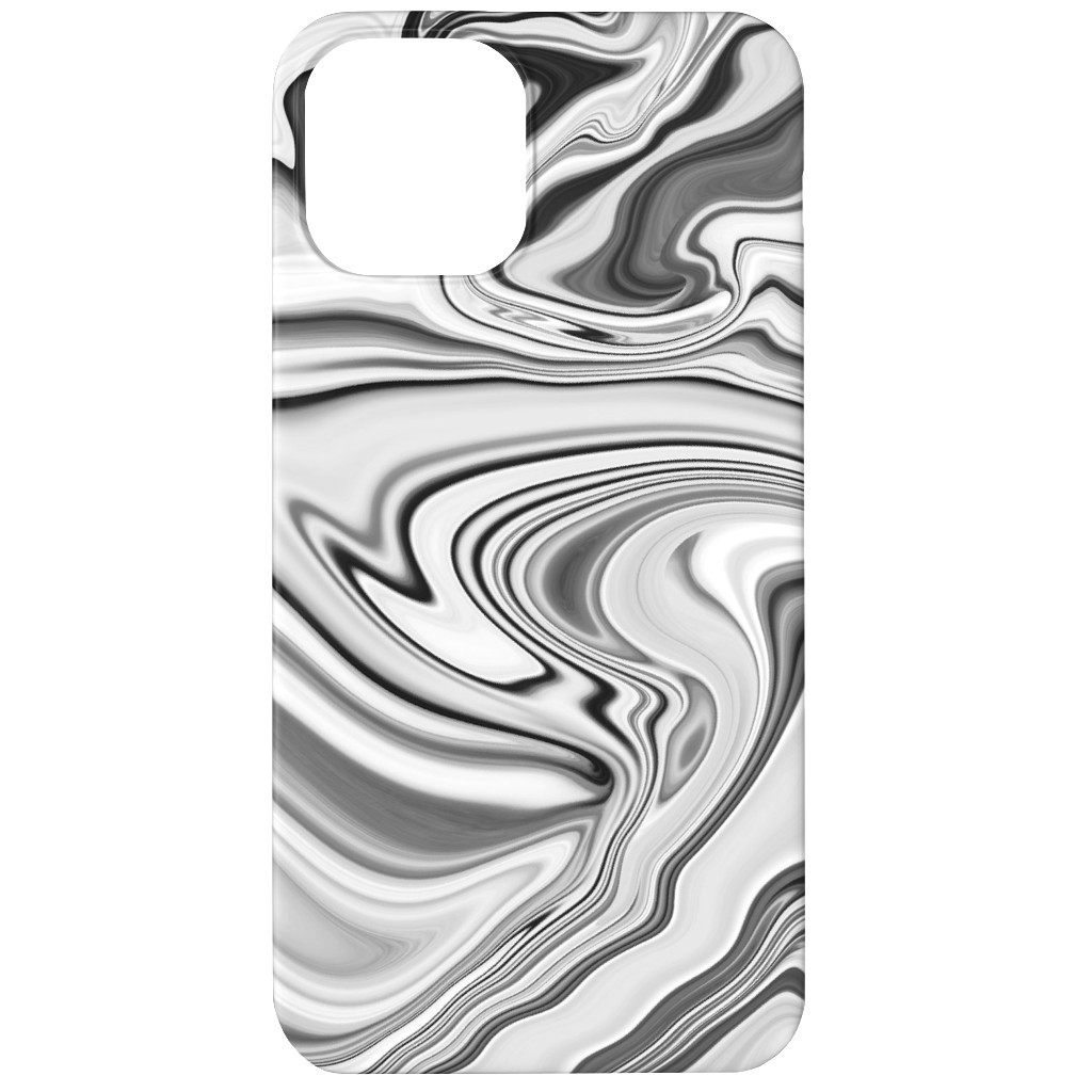 Love Spell Marble - Black and White Phone Case, Slim Case, Matte, iPhone 12, Gray, Gray