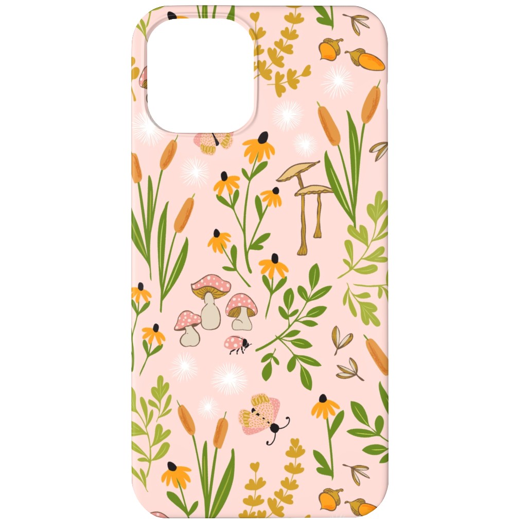 Autumn Meadow Phone Case, Slim Case, Matte, iPhone 12, Pink, Bright Pink