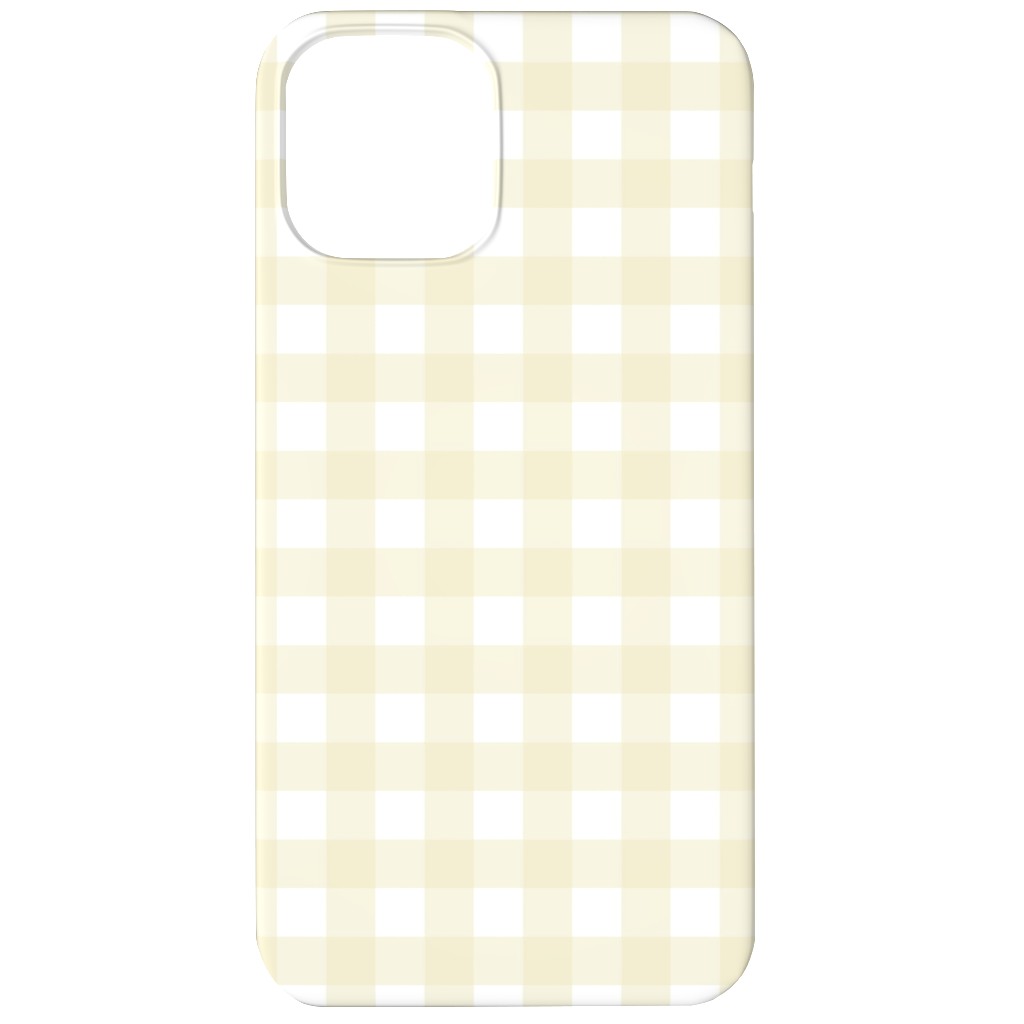 Gingham Check Phone Case, Slim Case, Matte, iPhone 12, Yellow, Cream