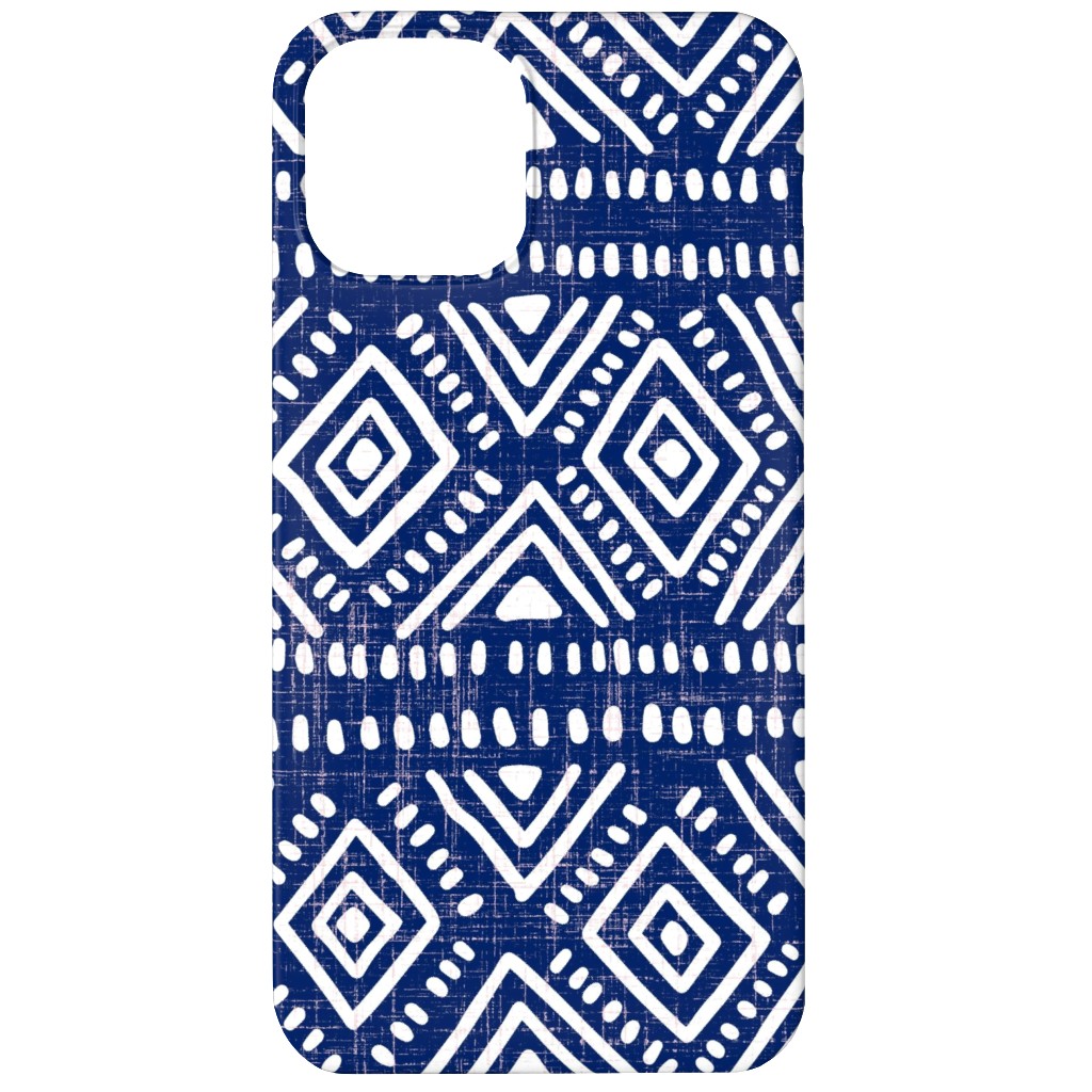 Abstract Diamonds - Navy Phone Case, Slim Case, Matte, iPhone 12, Blue